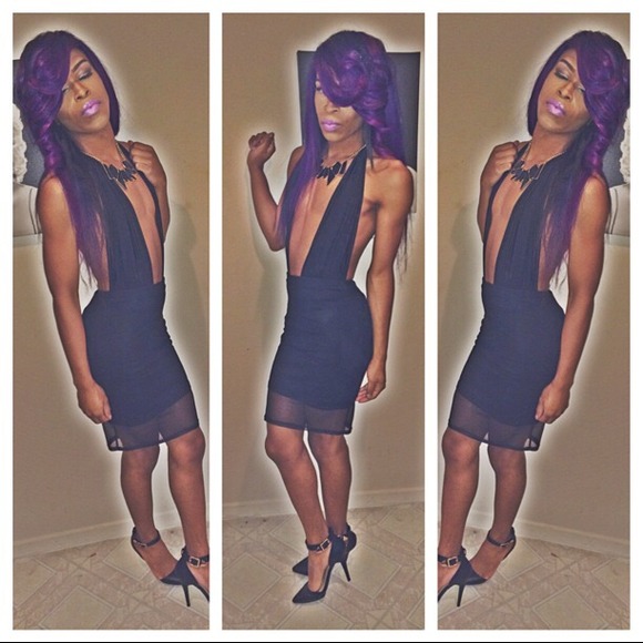 Two piece black dress