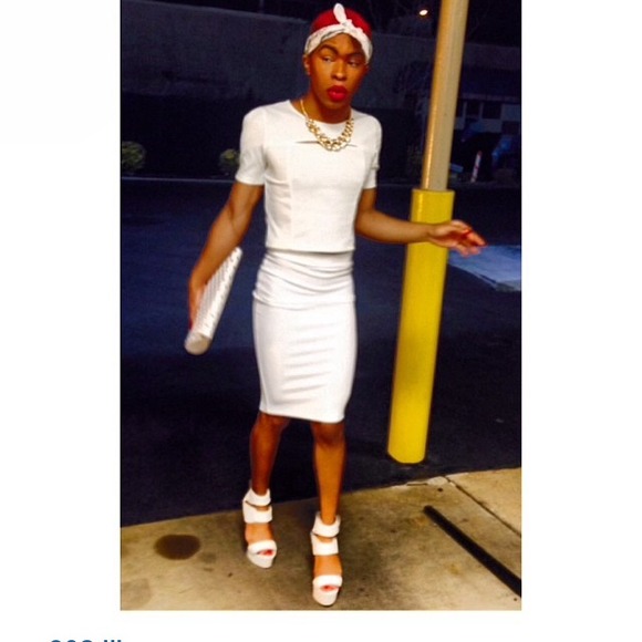 White two piece dress