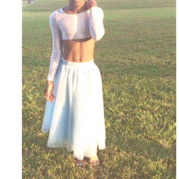 Baby blue tulle skirt