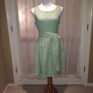Mint/sea-foam green lace dress