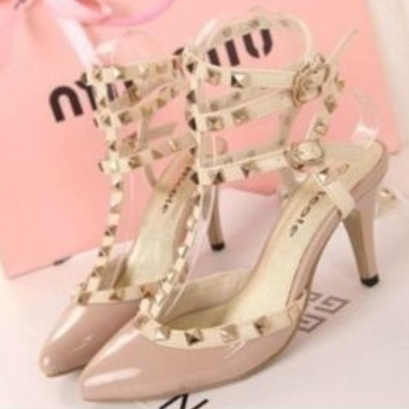 3" heel studded shoes.