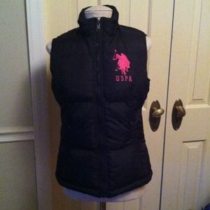 U.S. POLO ASSN. puffer vest black/pink