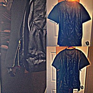Leather jersey dress