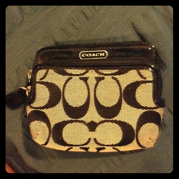 Coach Double Zipper, with id slot, coin pouch