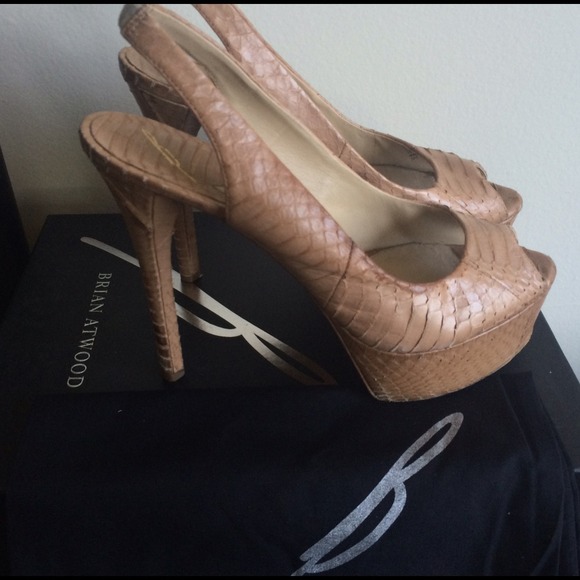Sling back Snakeskin Brian Atwood pumps