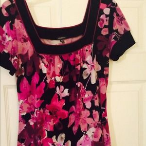 Black floral dressy blouse