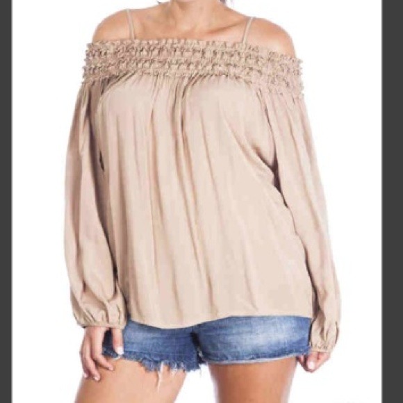 Off The Shoulder Ruffled Top - Size XL- REDUCED