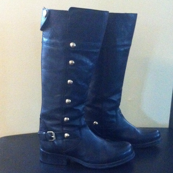 Steve Madden Boots - Steve Madden Olster Knee-High Boot, Black Learher