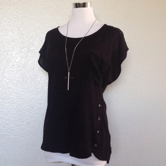 Loose fit front pocket mesh tunic Small