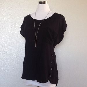 Loose fit front pocket mesh tunic Small