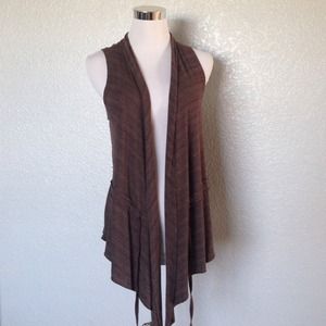 Brown high low sweater vest Small