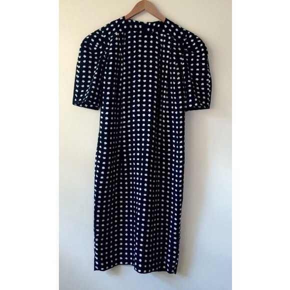Black & White vintage silk dress.
