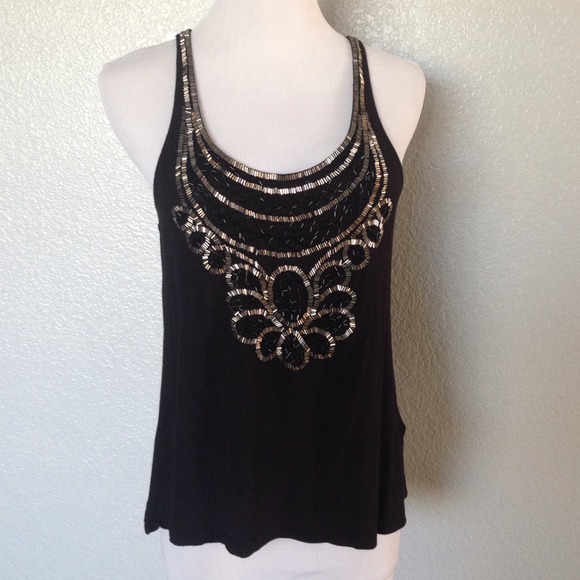 Black sequined Racerback tank top Size Small
