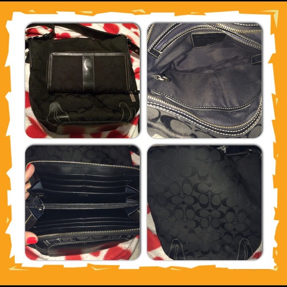 Black coach purse with wallet