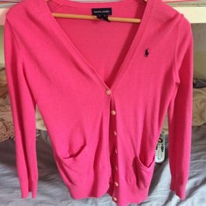 Polo Ralph Lauren pink cardigan worn once.