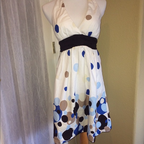 Polka-dot halter dress