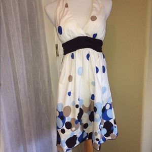 Polka-dot halter dress