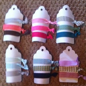 Handmade Ribbon Hair Ties.  18 for $12