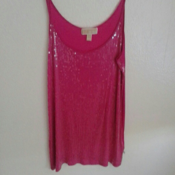 Michael Kors Pink Sequence Tank Top - Picture 1 of 2