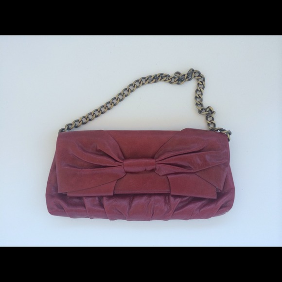 Hobo deep red bow purse/clutch