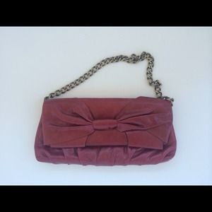 Hobo deep red bow purse/clutch