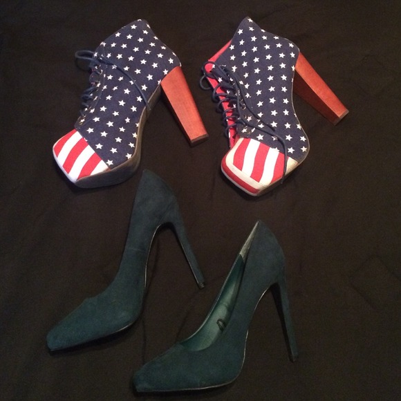 JC Litas and XXI suede pumps