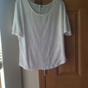 Maurice's lg ivory shirt with floral detail