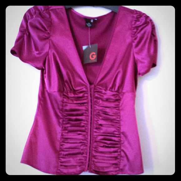 Fuchsia Guess corset style blouse