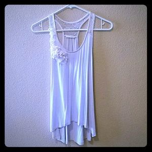 White flower/lace racerback top