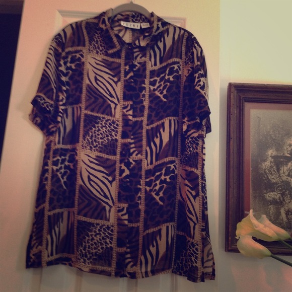Sheer Animal Print Blouse