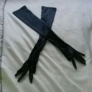 Vintage Ladies Black Long Gloves