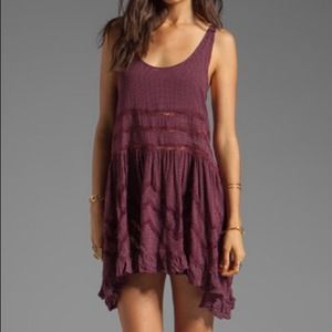 Free People Voile Lace Trapeze Slip Plum