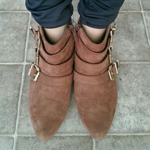 Blush pink suede boots