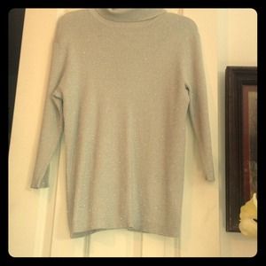 NEVER WORN! Sparkly Silver Turtleneck Sweater
