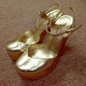 Jeffrey Campbell Handmade Havana Gold platforms!