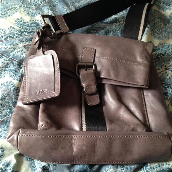 Hugo boss gray cross body bag