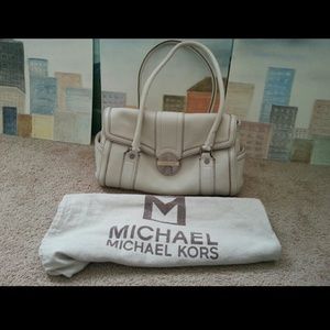 Michael Kors White Leather Satchel