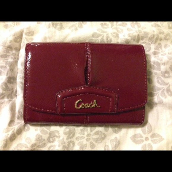 Red Coach patent leather wallet