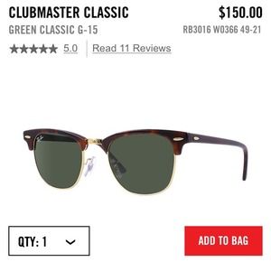 Ray Ban club master classic