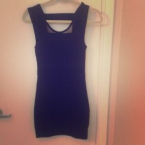 Cool back mini black dress