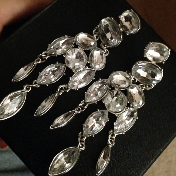 Silver jeweled earrings