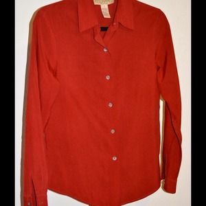 Brick red silk blouse