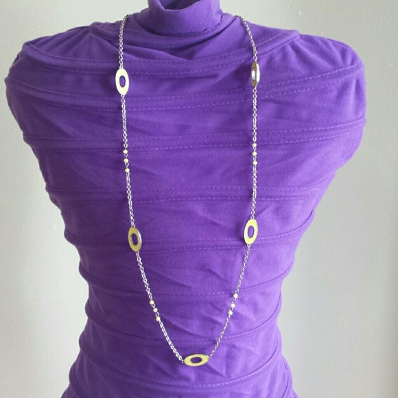 Long silver & yellow necklace