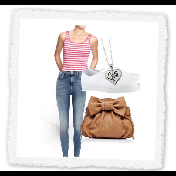 Victoria secrets pink and white striped tank - Picture 1 of 2