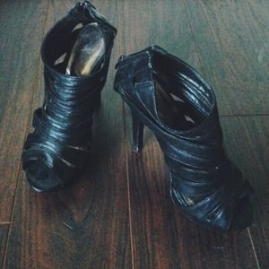 Black strappy heels