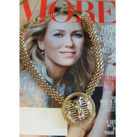 Egyptian Gold tone Statement Necklace