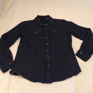 Talbots Dark Rinse Denim Shirt