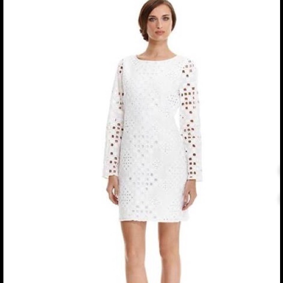 White eyelet Elie Tahari dress