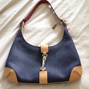 Coach denim and leather bag