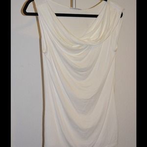 Tahari off-white sleeveless top